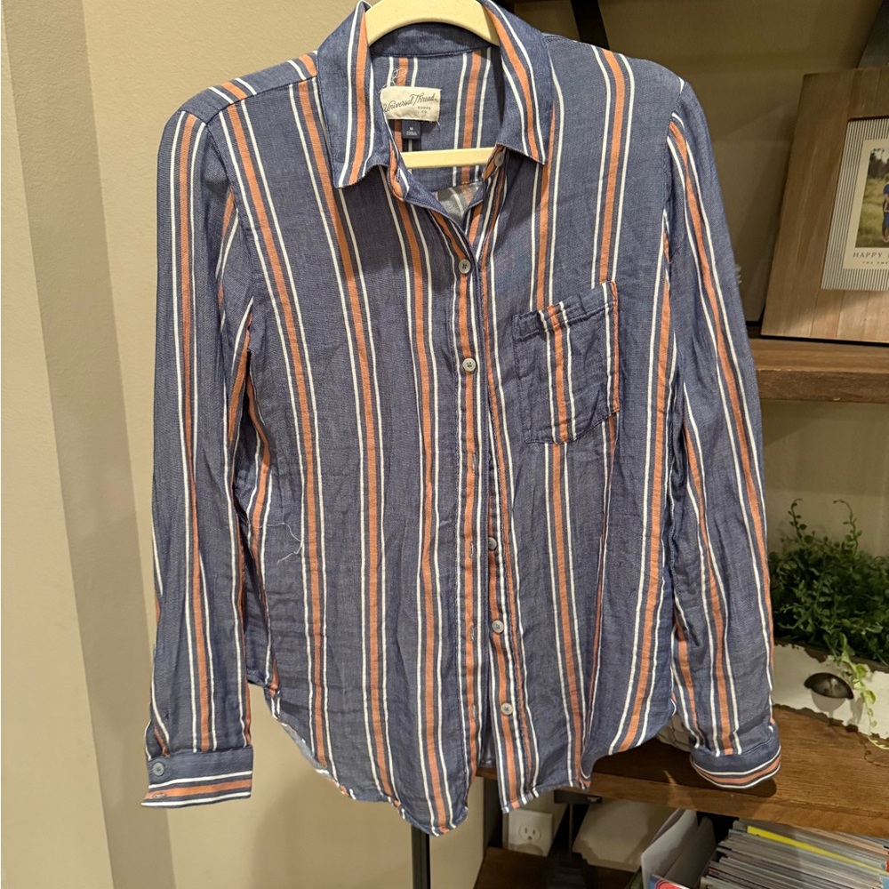 Universal Thread Striped Button-Down Shirt